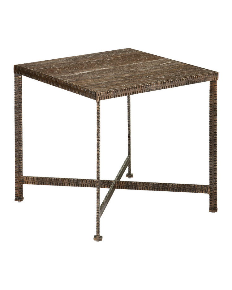 Currey and Company - 4000-0275 - Side Table - Ampleur - Rustic Bronze / Natural