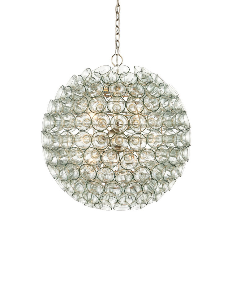 Currey and Company - 9000-1429 - Nine Light Chandelier - Eau de Vie - Clear / Contemporary Silver Leaf / Contemporary Silver