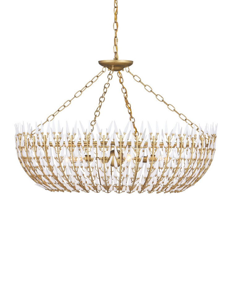 Currey and Company - 9000-1439 - Six Light Chandelier - Magnum Opus - White / Brass