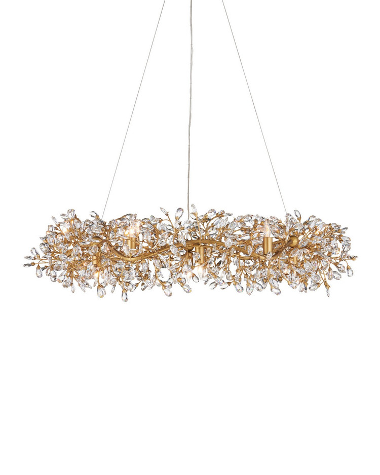 Currey and Company - 9000-1440 - 12 Light Chandelier - Crystal Bud - Clear / Brass