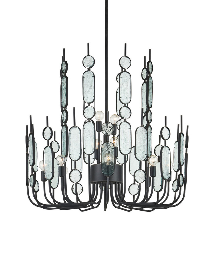 Currey and Company - 9000-1446 - 12 Light Chandelier - Ettore - Clear / Blacksmith