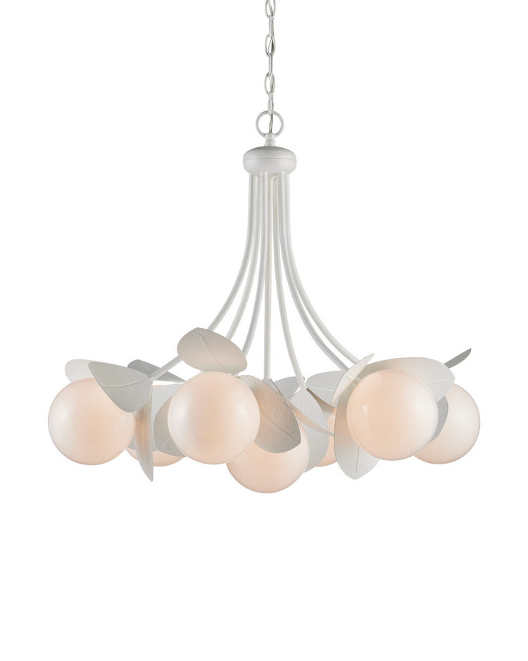 Currey and Company - 9000-1465 - Seven Light Chandelier - Effloresce - Gesso White / White