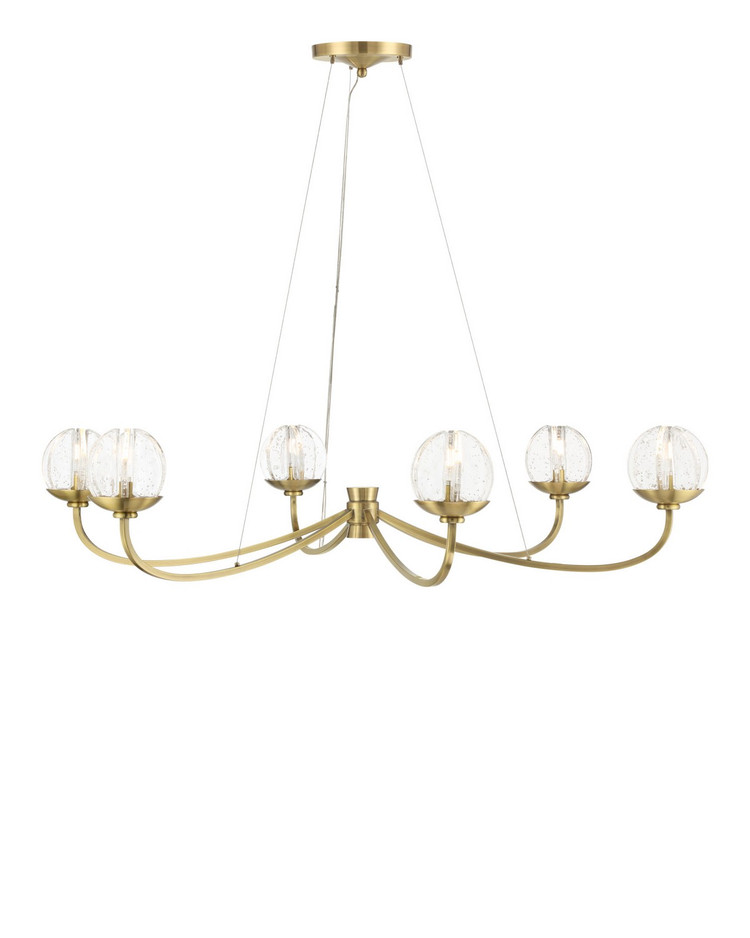 Currey and Company - 9000-1472 - LED Chandelier - Wexler - Polished Antique Brass / Clear