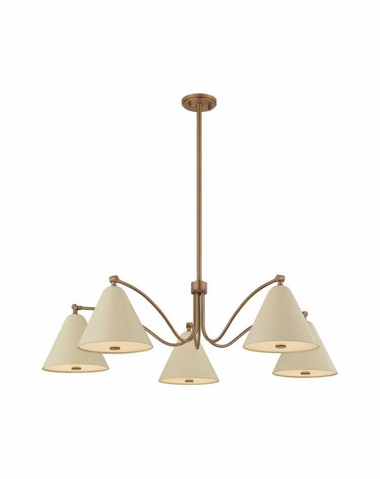 Troy Lighting - F3542-PBR/SSD - Five Light Chandelier - Clive - Patina Brass
