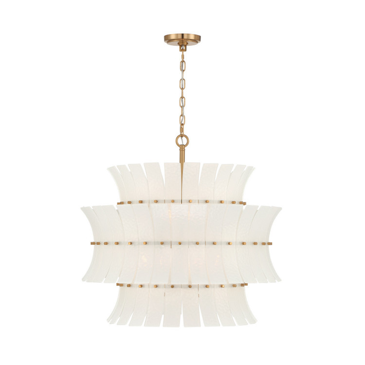 Crystorama - ABI-2005-AG-WH - Eight Light Chandelier - Abigail - Aged Brass