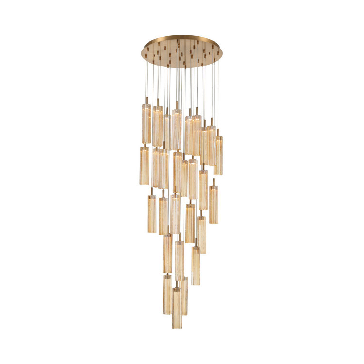 Crystorama - ADD-415-AG-AM - LED Pendant - Addis - Aged Brass