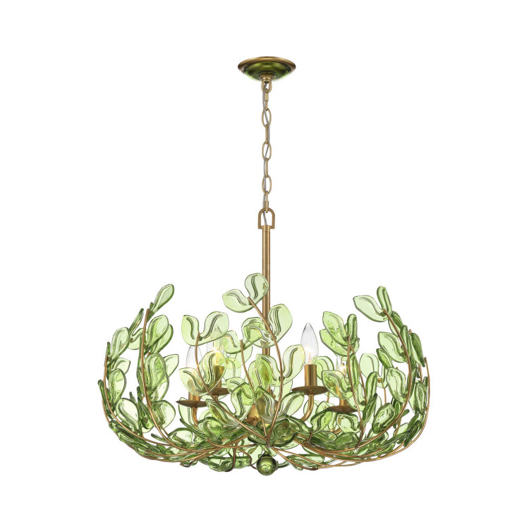 Crystorama - BGT-336-SG-GR - Five Light Chandelier - Bridget - Soft Gold
