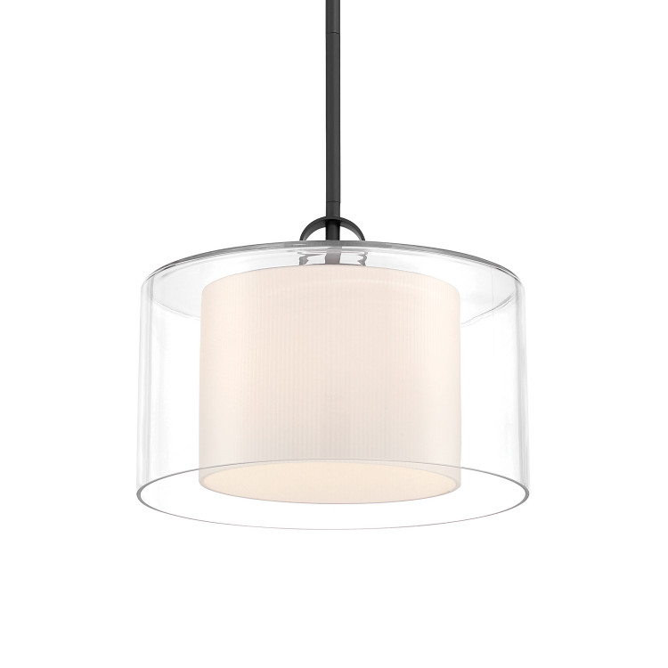 Minka-Lavery - 2066-899 - One Light Convertible Pendant/Semi-Flush Mount - Seville - Dark Matte Black