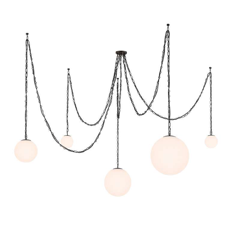 Minka-Lavery - 5219-860 - Five Light Pendant - Marbelle - Dark Bronze