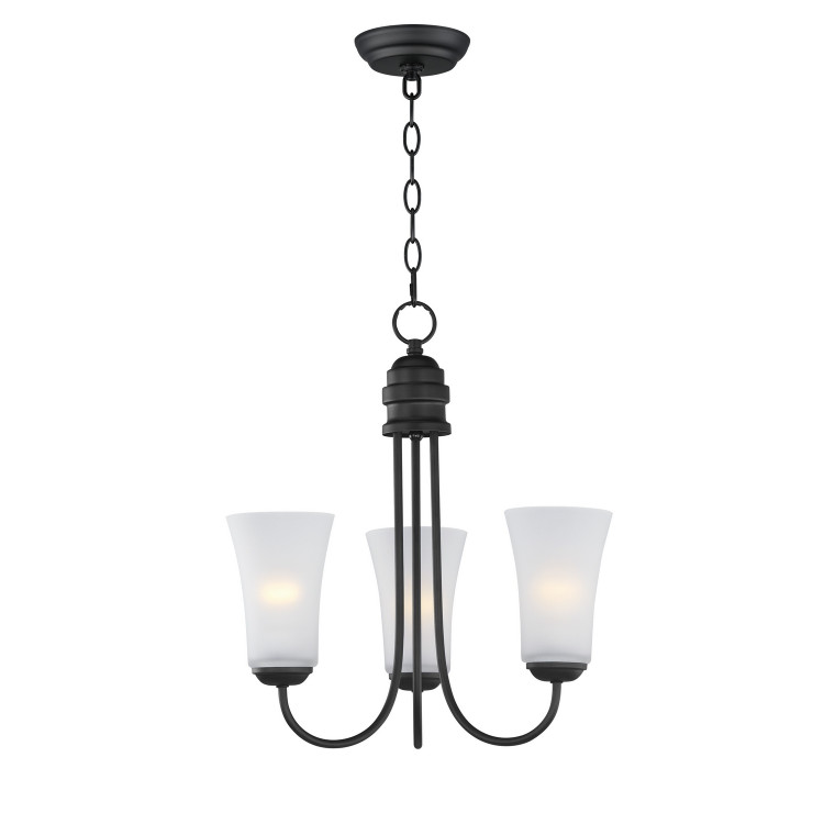 Maxim - 10043FTBK - Three Light Chandelier - Logan - Black