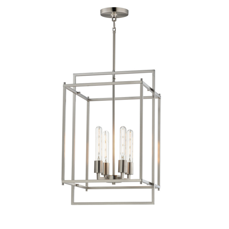 Maxim - 10412SN - Four Light Pendant - Gridline - Satin Nickel
