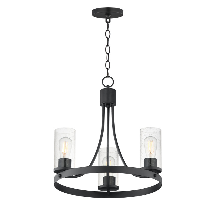 Maxim - 10467CDBK - Three Light Chandelier - Livingston - Black