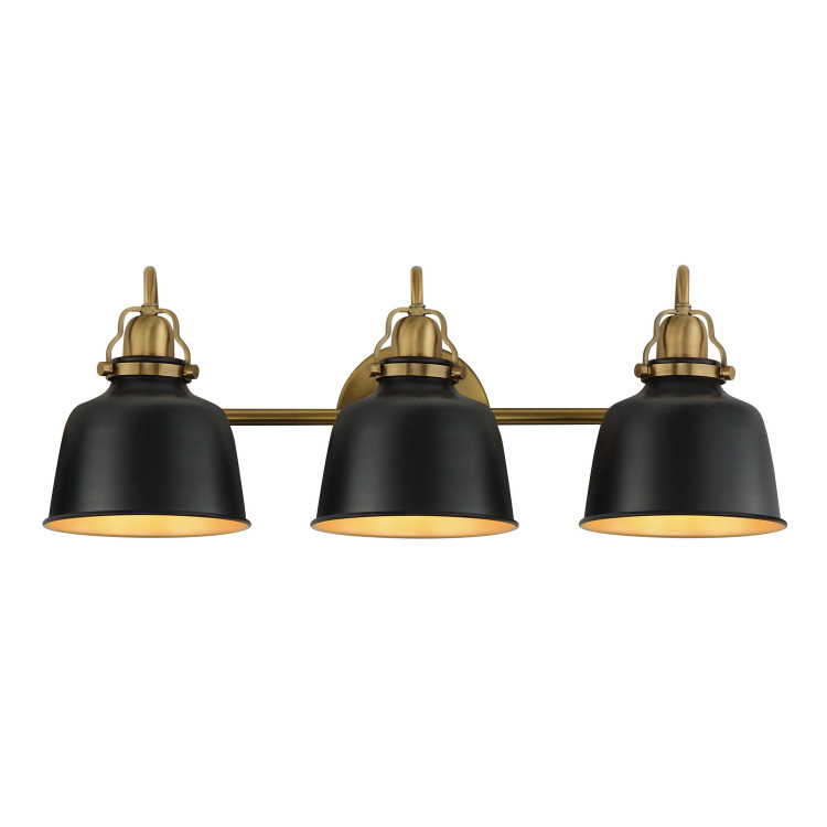 Maxim - 21423BKNAB - Three Light Wall Sconce - Hollis - Natural Aged Brass