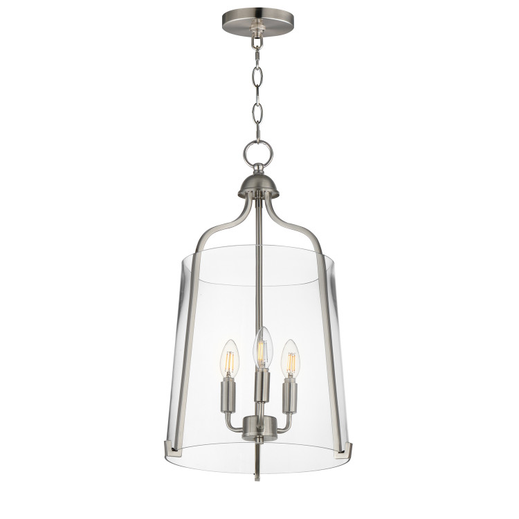 Maxim - 5683CLSN - Three Light Foyer Pendant - Bellmore - Satin Nickel