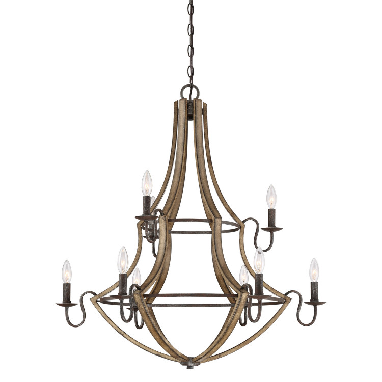 Quoizel - SHR5009RK - Nine Light Chandelier - Shire - Rustic Black