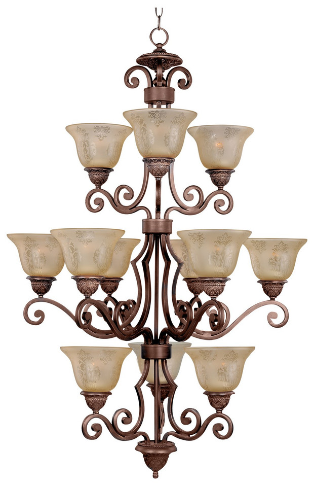Maxim - 11238SAOI - 12 Light Chandelier - Symphony - Oil Rubbed Bronze