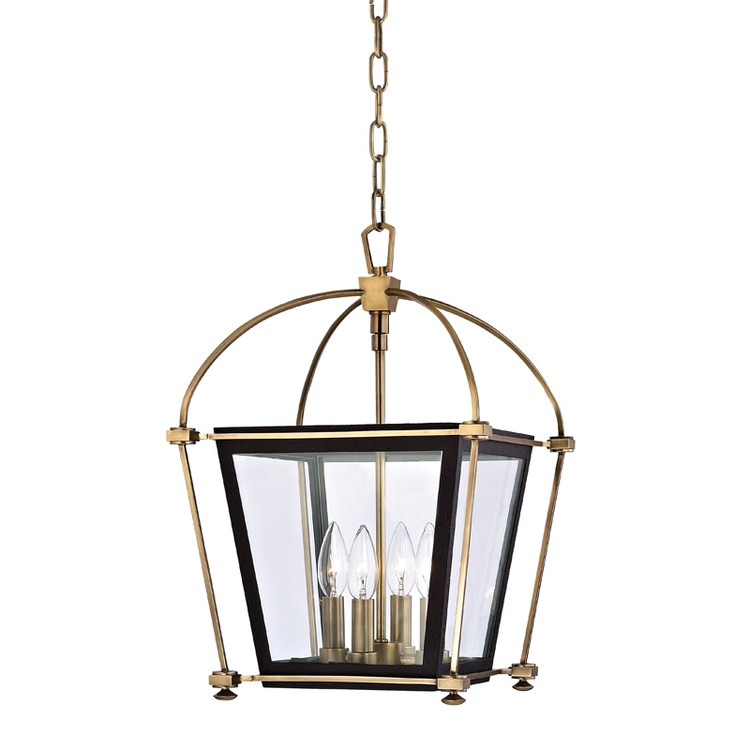 Hudson Valley - 3612-AGB - Four Light Lantern - Hollis - Aged Brass