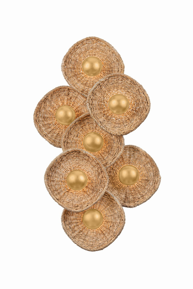 Corbett Lighting - 596-07-VGL - Seven Light Wall Sconce - Colline - Vintage Gold Leaf