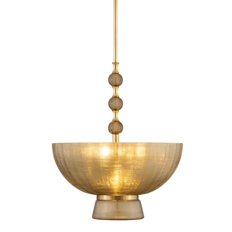 Hudson Valley - 3465-AGB - Five Light Pendant - Maplewood - Aged Brass