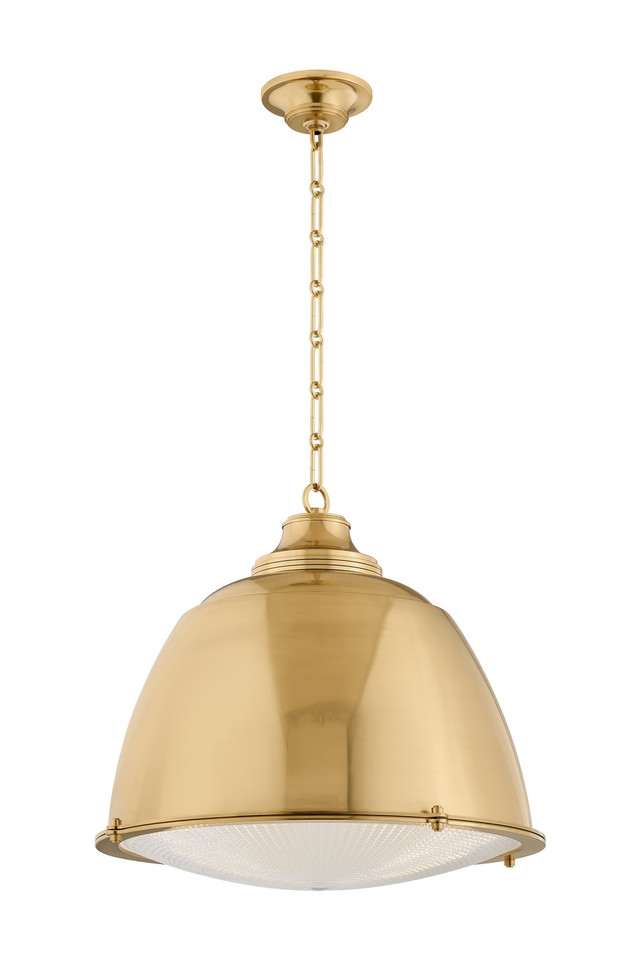 Hudson Valley - 4522-AGB - One Light Pendant - Milltown - Aged Brass