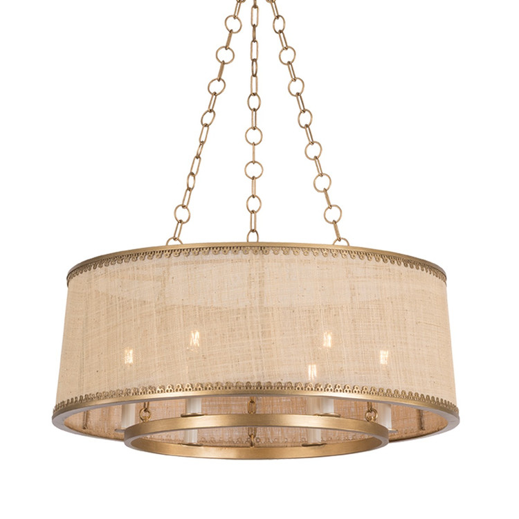 Hudson Valley - 5266-PGL - Six Light Pendant - Haines Falls - Patina Gold Leaf