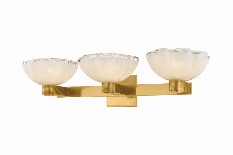 Hudson Valley - 6263-AGB - Three Light Bath and Vanity - Fraleigh - Aged Brass