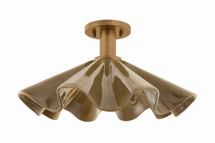Hudson Valley - 8018-PBR/LNC - One Light Semi Flush Mount - Libertyville - Patina Brass