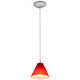 Access - 28004-1C-BS/RED - One Light Pendant - Martini - Brushed Steel