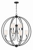 Crystorama - 2246-BF - Eight Light Chandelier - Sylvan - Black Forged