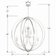 Sylvan Eight Light Chandelier (2246-PN_NOSHADE)
