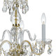 Traditional Crystal Three Light Mini Chandelier (5044-PB-CL-SAQ)
