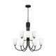 Generation Lighting - GLC1139MBK - Nine Light Chandelier - Miles - Midnight Black