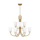 Generation Lighting - GLC1139SB - Nine Light Chandelier - Miles - Satin Brass