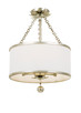 Crystorama - 513-SA_CEILING - Three Light Semi Flush Mount - Broche - Antique Silver