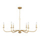 Generation Lighting - GLC1196SB - Six Light Chandelier - Abells - Satin Brass