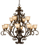 Crystorama - 7412-BU - 12 Light Chandelier - Norwalk - Bronze Umber