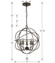 Solaris Five Light Mini Chandelier (9224-EB)