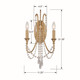 Arcadia Two Light Wall Sconce (ARC-1902-GA-CL-MWP)