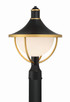 Crystorama - ATL-709-MK-TG - One Light Outdoor Post Mount - Atlas - Matte Black + Textured Gold