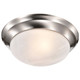Twist and Lock Brushed Nickel Two Light Flush Mount (60-284)