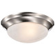 Twist and Lock Brushed Nickel Two Light Flush Mount (60-284)