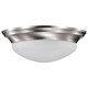 Twist and Lock Brushed Nickel Two Light Flush Mount (60-284)