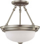 Nuvo Lighting - 60-3244 - Two Light Semi Flush Mount - Ballerina Brushed Nickel - Brushed Nickel
