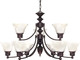 Nuvo Lighting - 60-362 - Nine Light Chandelier - Empire - Old Bronze