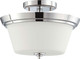 Nuvo Lighting - 60-4087 - Three Light Semi Flush Mount - Bento - Polished Chrome / Satin White