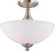 Nuvo Lighting - 60-5044 - Three Light Semi Flush Mount - Patton - Brushed Nickel