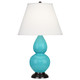 Robert Abbey - EB11X - One Light Accent Lamp - Small Double Gourd - Egg Blue Glazed Ceramic w/Deep Patina Bronze