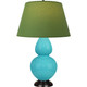Robert Abbey - EB21G - One Light Table Lamp - Double Gourd - Egg Blue Glazed Ceramic w/Deep Patina Bronze