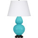 Robert Abbey - EB21X - One Light Table Lamp - Double Gourd - Egg Blue Glazed Ceramic w/Deep Patina Bronze