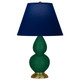 Robert Abbey - JU10N - One Light Accent Lamp - Small Double Gourd - Jungle Glazed Ceramic w/Antique Natural Brass